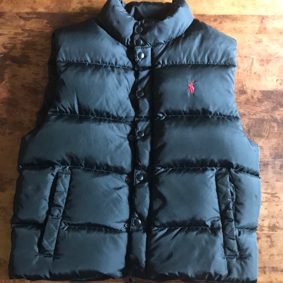black polo puffer vest